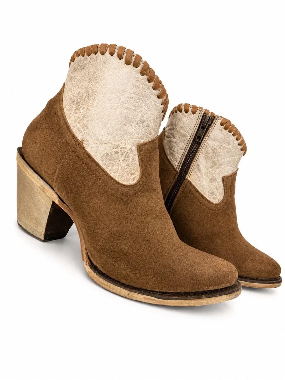 Corral A4276 Women’s 9.5 Woven Sand Leather J-Toe Ankle Cowboy Boots NWOB